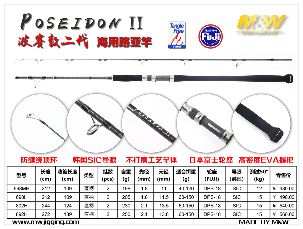 MW海钓 POSEIDON波塞敦2代海用路亚竿 近岸鲈鱼铁板竿 抛投竿|msdalam kategori luar/Mountaineer/Camping/Aksesori perjalanan, peralatan memancing, pancing - dari Buy2taobao.com untuk memberikan perkhidmatan ejen Taobao profesional membeli