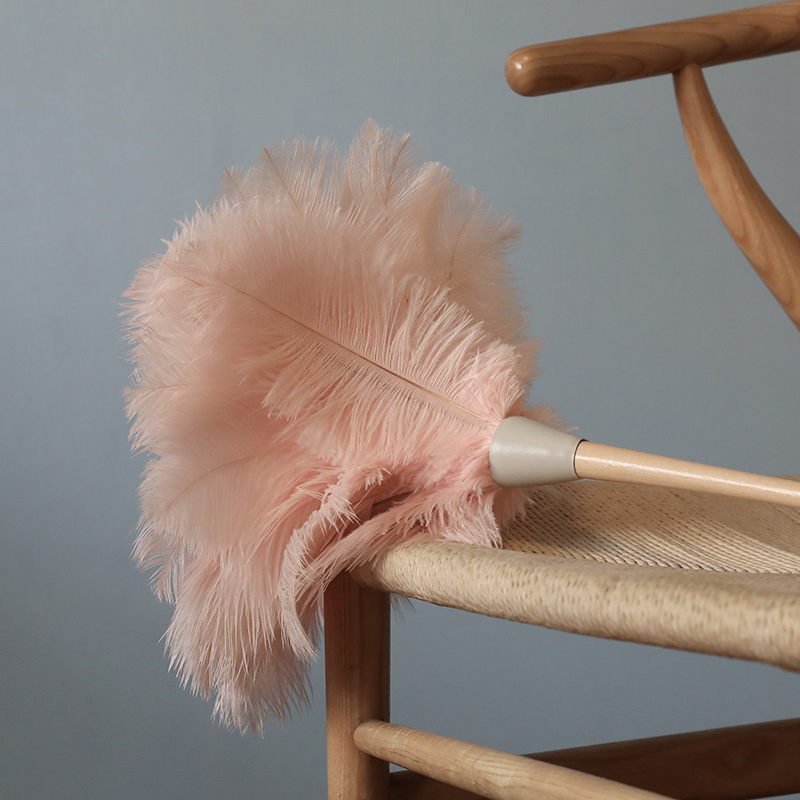 艺之初北欧粉鸵鸟羽毛掸子家用装饰清洁除尘掸鸡毛禅子扫灰尘神器