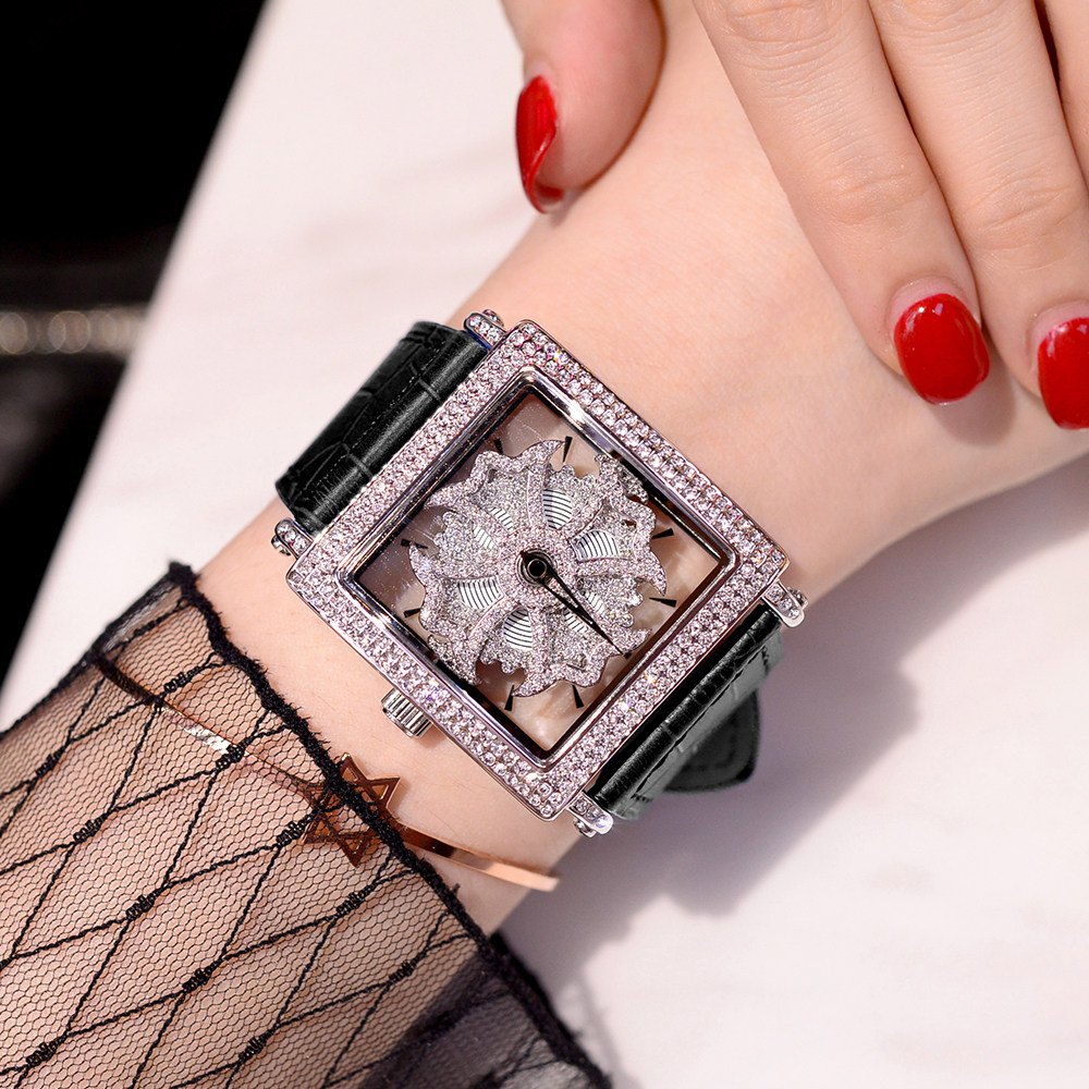 正品蒂玮娜davena高端三眼六针钢带时尚女士手表大表盘休闲石英表