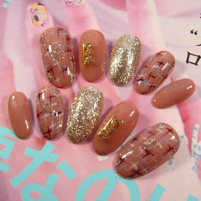 xs码中长款椭圆新娘假指甲片可拆卸穿戴光疗甲油胶假指甲片月2225