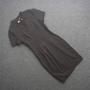 [颈]兰米特卖夏季新款气质高端贵气时尚短袖收腰连衣裙J7280265