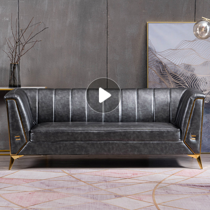 轻奢皮沙发小户型北欧简约现代三人美容院公寓服装店科技布艺沙发