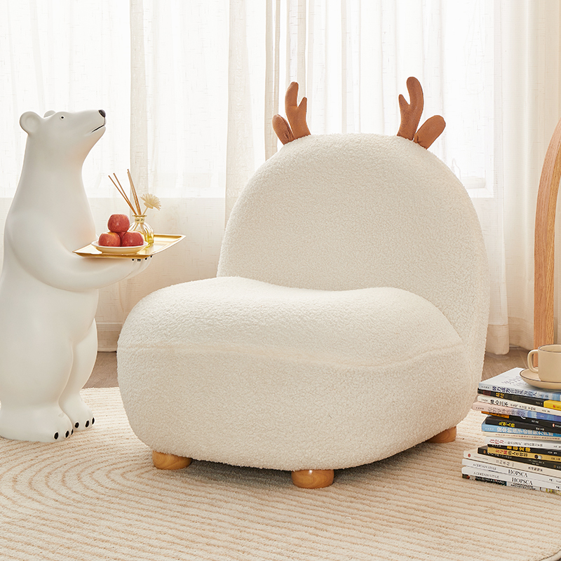 小鹿儿童懒人沙发卡通小沙发凳迷你沙发椅实木可爱休闲单人阅读椅