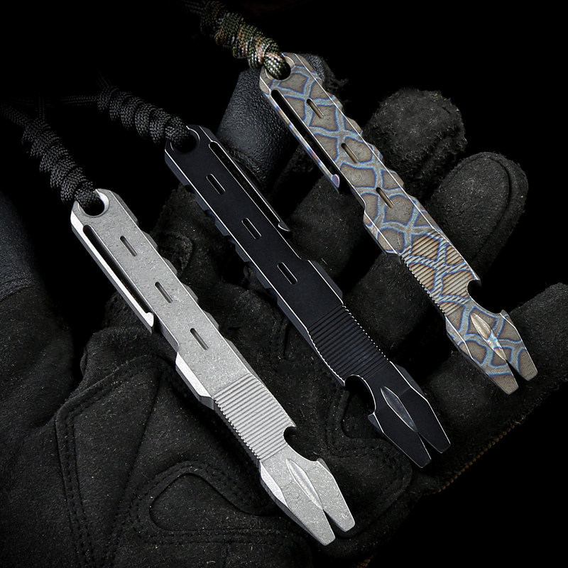 迪科尔tc4钛合金撬棍撬棒户外求生存防身酷棍edc多功能工具开瓶器