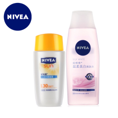 Nivea/妮维雅 水漾防晒凝露SPF30 50ml 丝柔美白爽肤水200ml