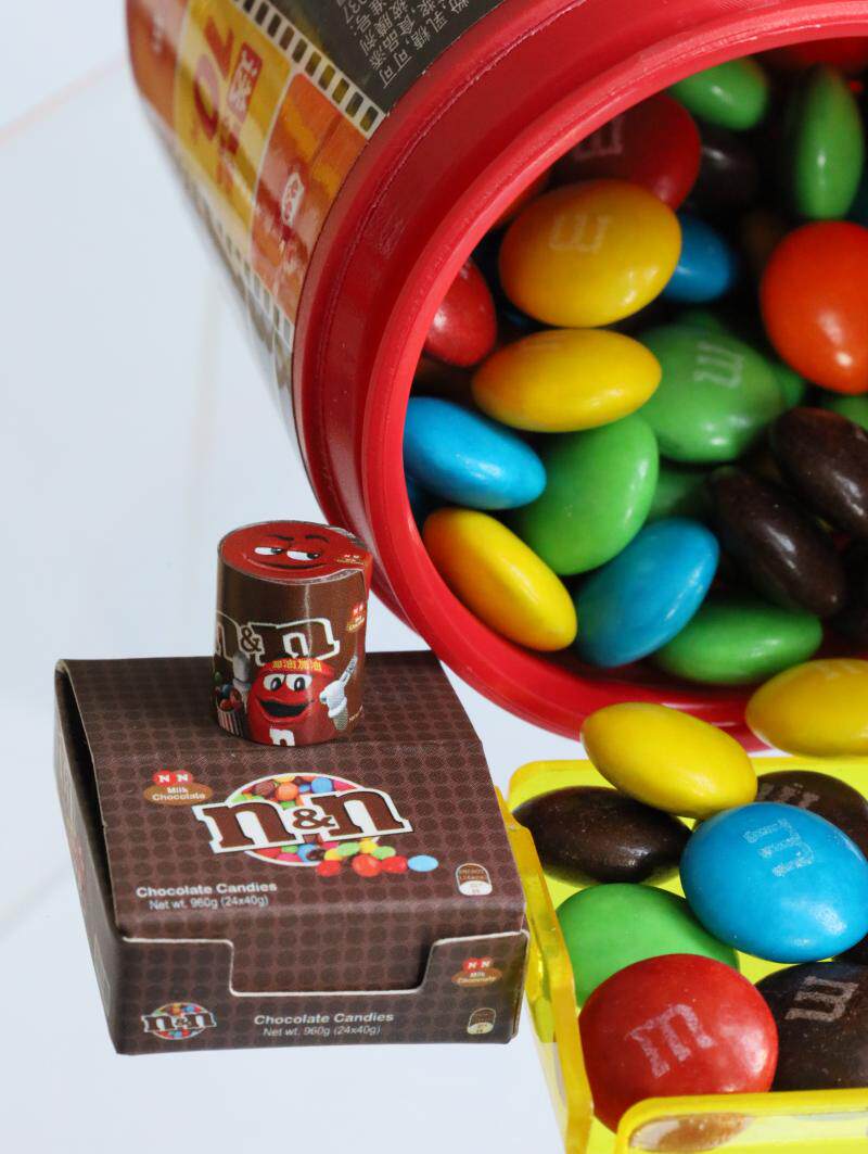 不能吃迷你玩具娃屋微缩食玩罐装mm巧克力豆套组模型小布兵人obr7