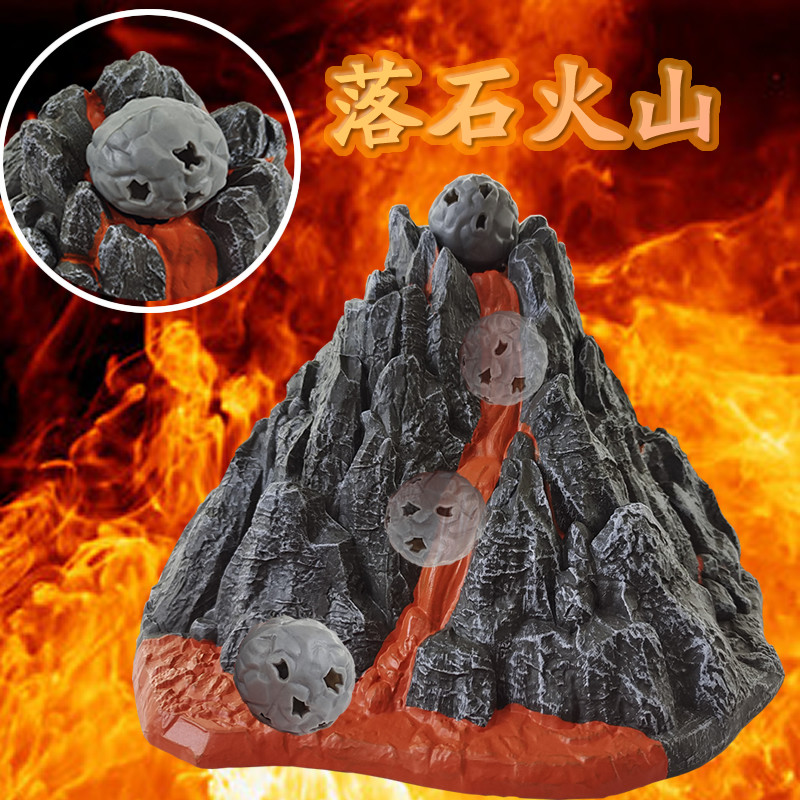 侏罗纪恐龙公园仿真火山爆发模型玩具剑齿虎猛犸象大地懒史前动物