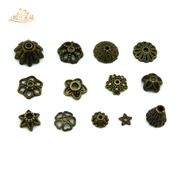Wee Blue Crystal DIY hand-beaded accessories bronze flower receptacle Cap pendant bead materials accessories