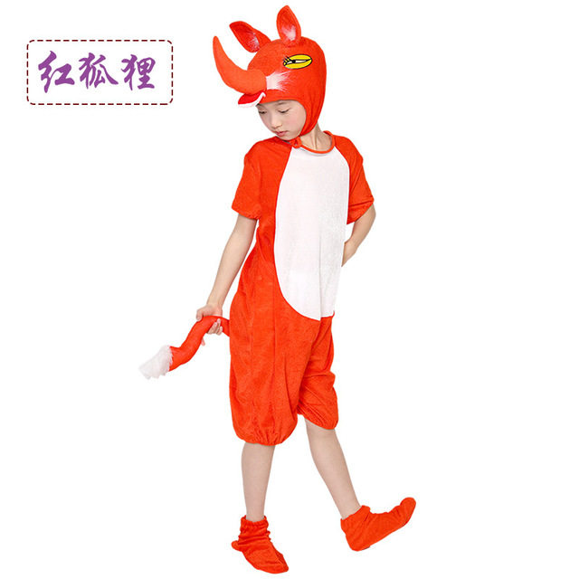 六一儿童动物演出服装短袖幼儿园故事表演道具话剧cos狐狸表演服7