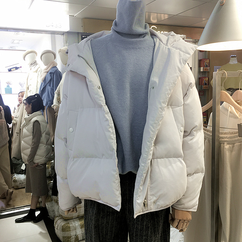 韩国2019秋冬新款smoky韩范ins宽松百搭连帽羽绒棉服外套棉袄女优惠券