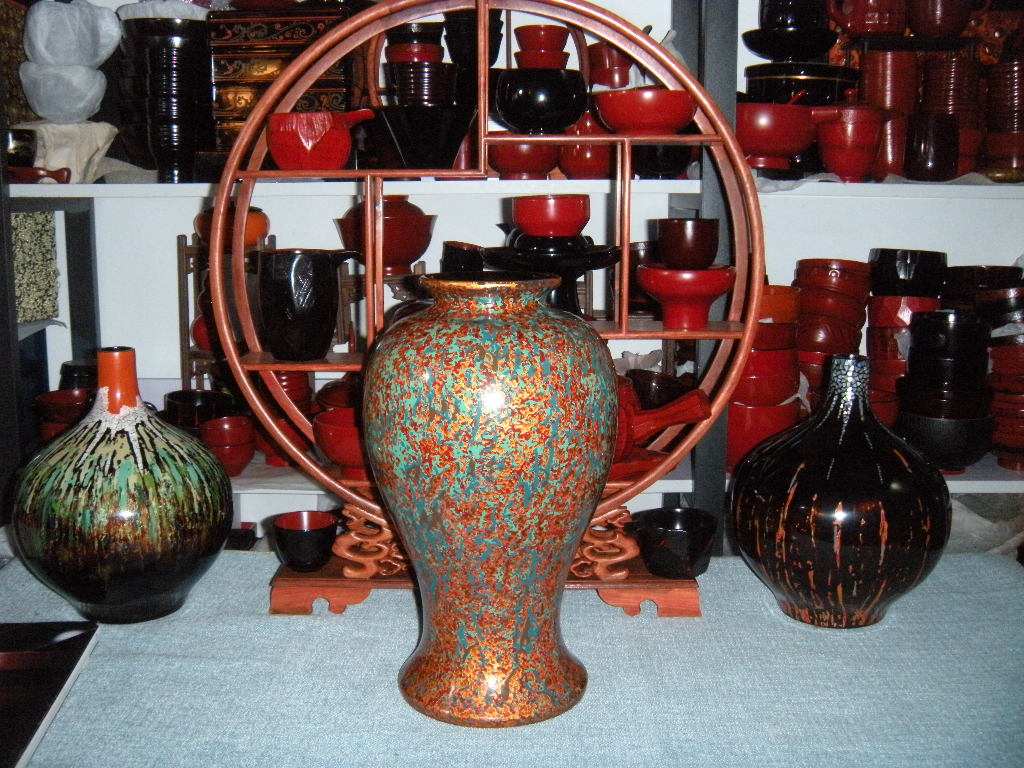 清仓/福州传统工艺脱胎漆器 *全脱胎(麻布)大花瓶330mm