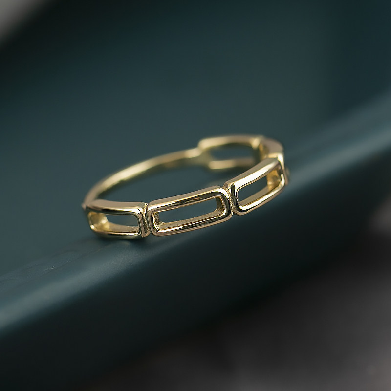 戒指方形18k黄金