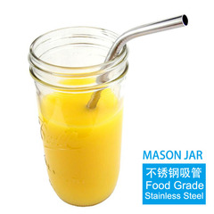 外贸出口食品级304不锈钢吸管Mason Jar Straw附吸管刷