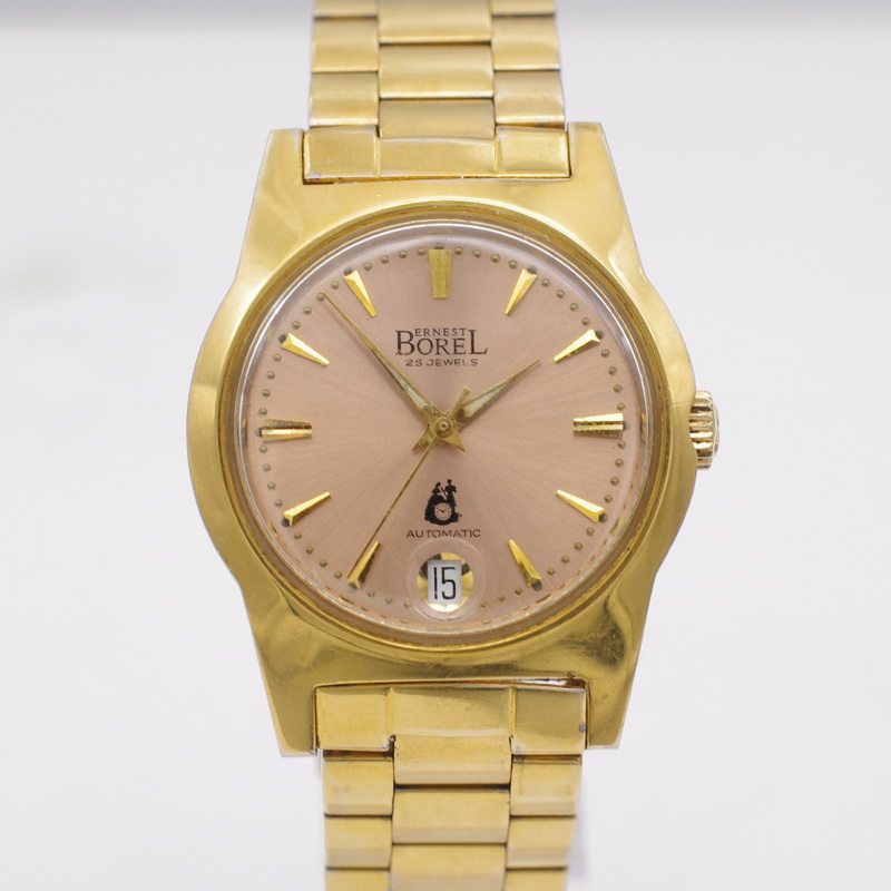 borel镀金自动机械男古董手表2824机芯