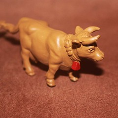 safari 仿真动物模型玩具 塑胶农场动物 小号棕奶牛 母牛