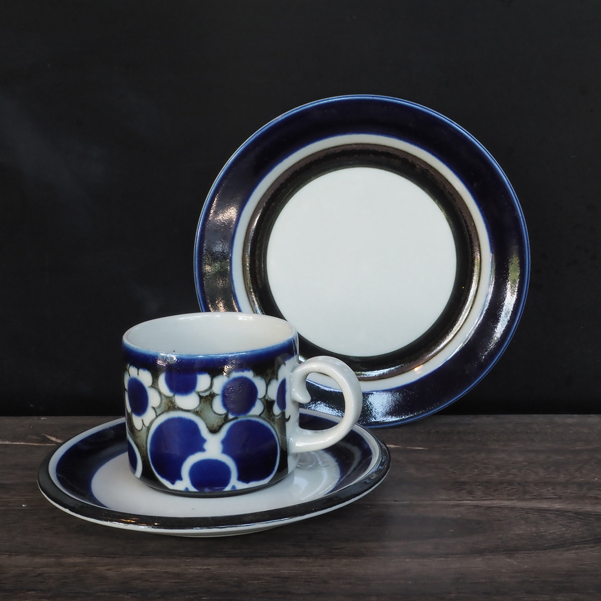 双子商店 arabia中古陶瓷咖啡杯 丹麦中古咖啡杯碟盘三件套