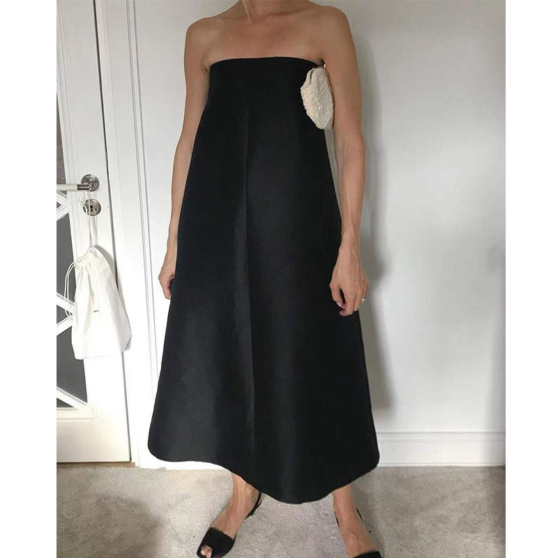 折扣 瑞典代购toteme sabadell 小姐姐 年会轰趴抹胸连衣裙