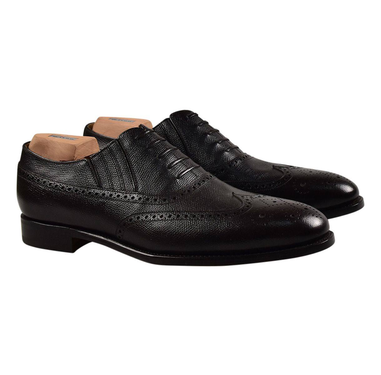 公价25480 kiton 四季 醉顶吉荔枝纹小牛皮 皮底 手工雕花牛津鞋