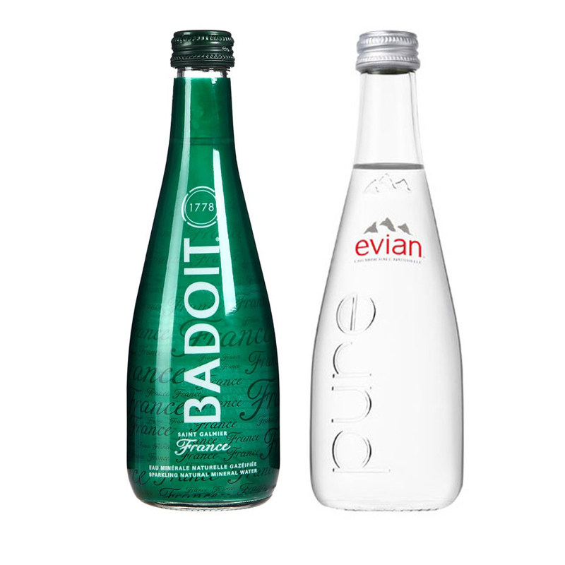 法国evian依云进口天然矿泉水330ml*1瓶 波多330ml*1瓶组合装