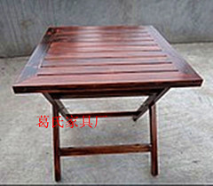 火烧木休闲桌 碳化实木稀缝桌 可折叠方桌 酒吧桌 庭院休闲桌