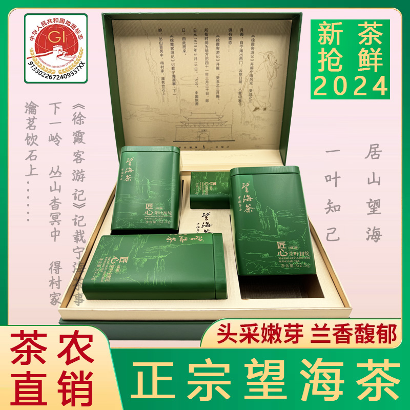 特级望海茶250克2024年明前茶礼盒装宁波宁海特产高山云雾绿茶叶