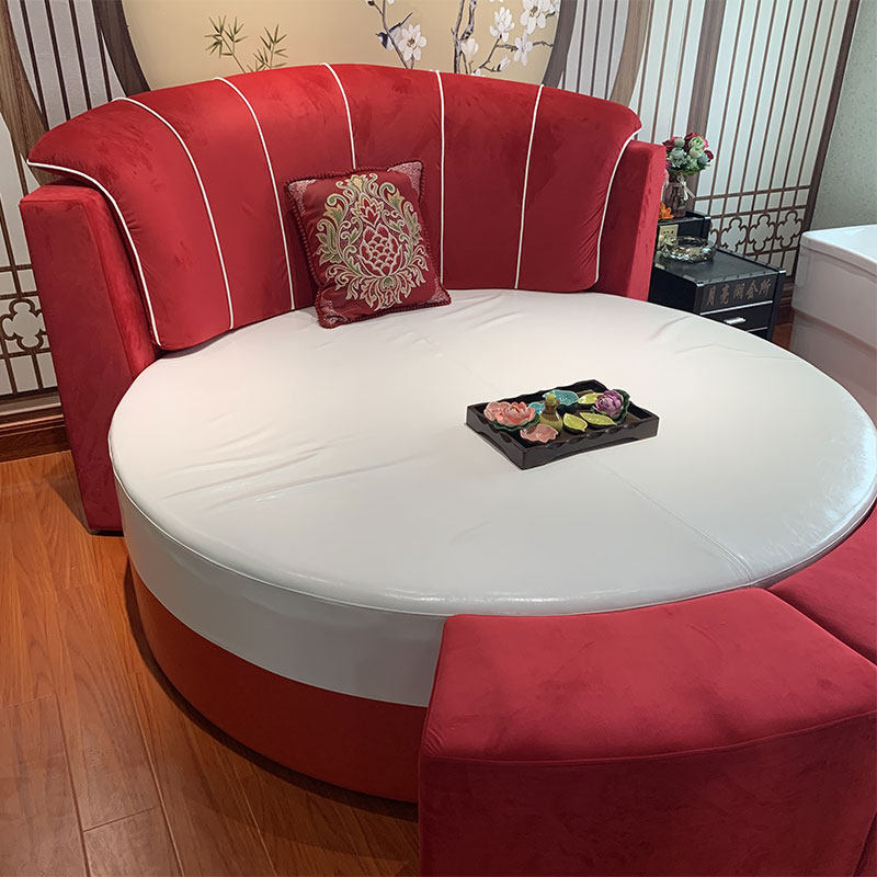 按摩大圆床双人床情趣床酒店家用皮床现代简约婚床公主床按摩养生