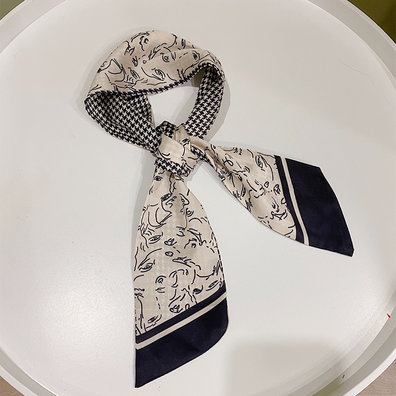aza French Hair band Lazy Retro Silk scarf printing silk ribbon Bag belt decorate houndstooth fashion temperamentin the Accessories/Leather belt/Hat/Muffler , Muffler/Scarves/Shawl category - from Buy2taobao.com to provide professional Taobao agent buy service
