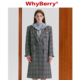 WhyBerry 23AW“恒温羊毛”复古长款格纹大衣宽松垫肩口袋外套