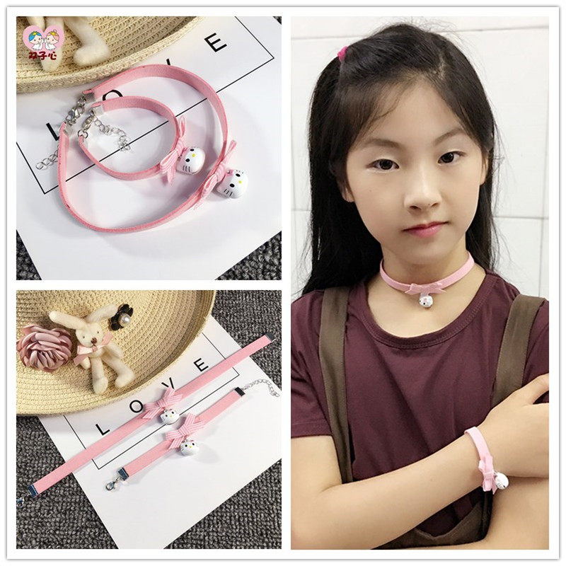 包邮 儿童  项链 女 日韩 学生 创意 潮人服装配饰tk猫咪铃铛项圈锁骨