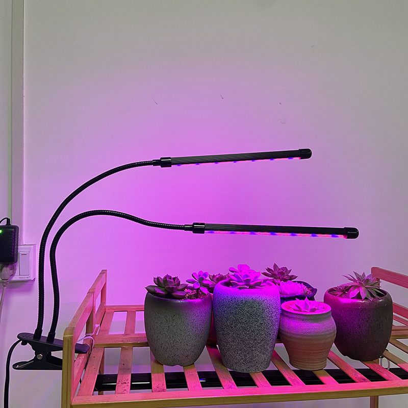 USB植物生长灯夹子LED多肉上色补光防徒灯绿植物波长红光蓝光混合