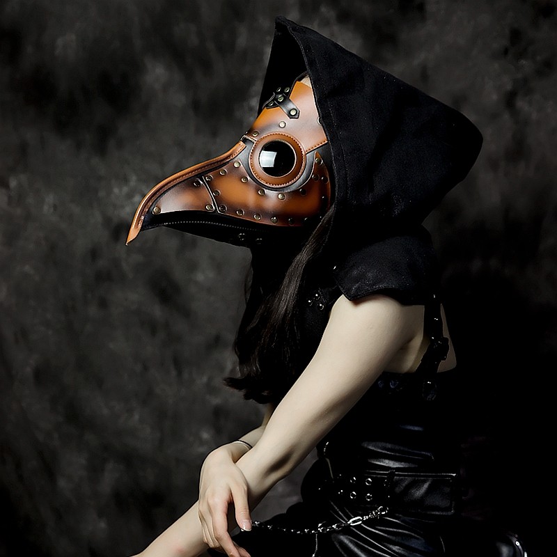 69club朋克面具黄色鸟嘴医生面具皮质个性英伦面具