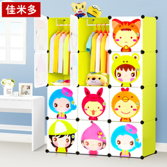 韩式学生宿舍单人儿童衣柜卡通折叠组装塑料宝宝挂衣服收纳小柜子