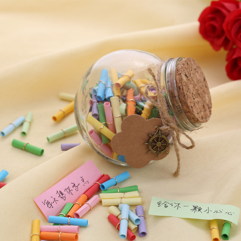 许愿纸情书便签木盒玻璃瓶创意礼物小信纸爱意表达表白送男女友