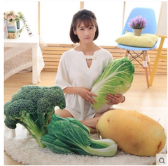 创意仿真蔬菜大白菜抱枕3D毛绒趴睡枕食物办公室午休棉靠背腰靠垫