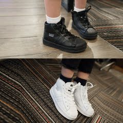 凯文家童鞋2016年冬装新款男童韩版加绒高帮系带贝壳鞋加厚运动鞋