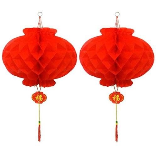 彩色纸灯笼大红塑料纸折叠小灯笼挂饰幼儿笼q刺球蜂窝圆灯园装