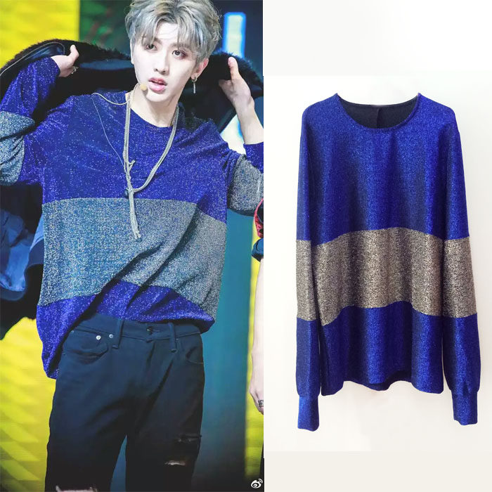 放心好店偶像练习生蔡徐坤同款银丝打底衫