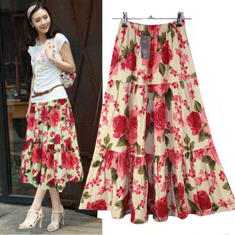 Flax skirt Mid length version Cotton and hemp Big swing skirt Spring and summer new pattern middle age Self cultivation Show thin A word skirt Dancing skirtin the Women's clothing/Boutique , Skirts category - from Buy2taobao.com to provide professional Taobao agent buy service