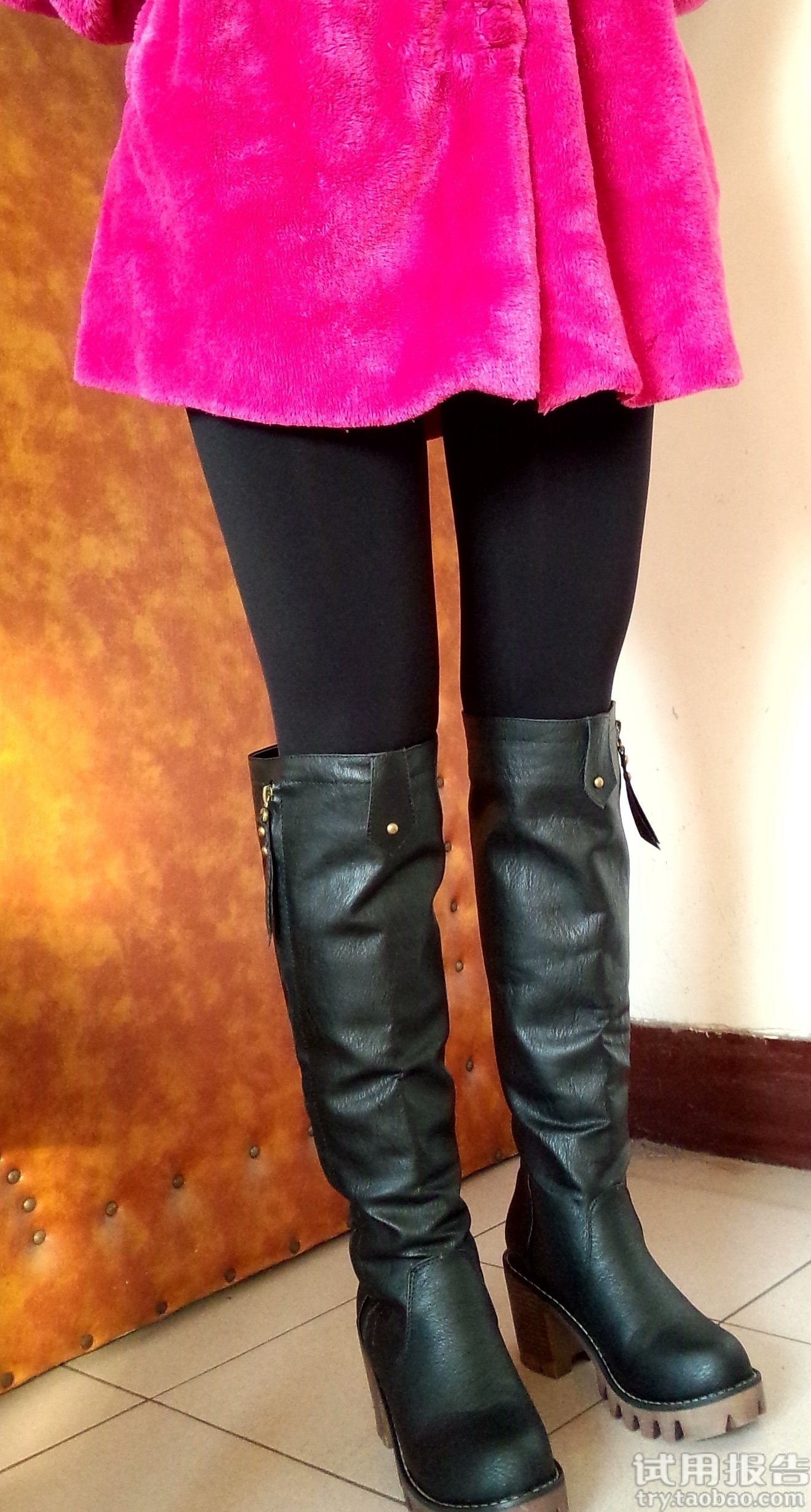 服装/配饰 女鞋 瘦腿粗跟高筒靴过膝靴长靴 试用报告详情 靴内品牌