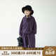 砚台家韩版男童运动套装儿童两件套紫色POLO衫中小童阔腿裤春装潮