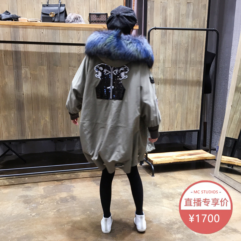 MC皮草 2018冬 獭兔内胆派克服皮草外套 双色貉子毛领 黑豹M357|msdalam kategori Butik wanita / wanita, bulu - dari Buy2taobao.com untuk memberikan perkhidmatan ejen Taobao profesional membeli