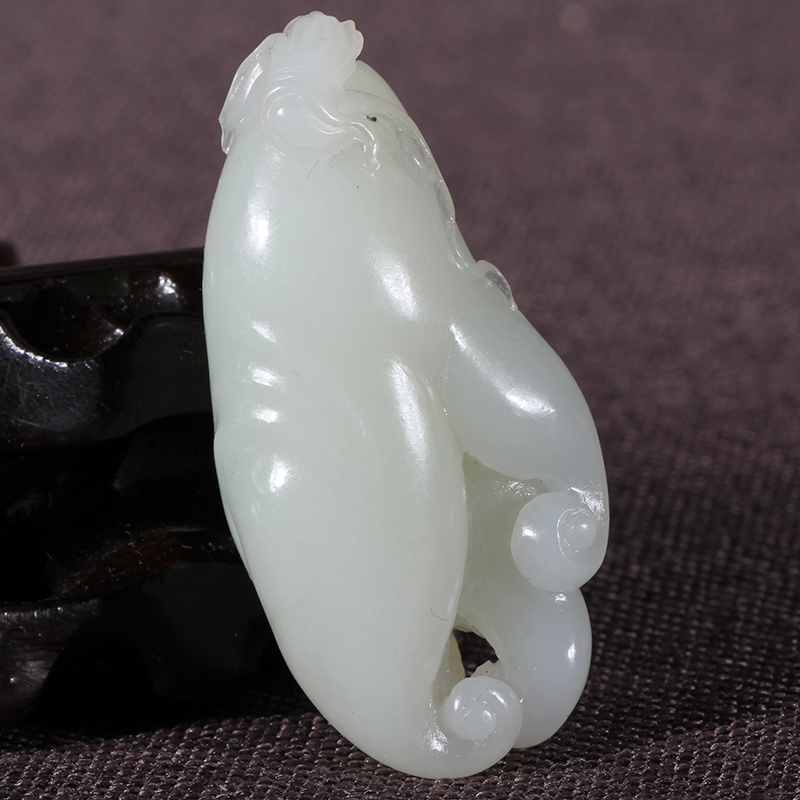 新疆和田玉白玉 佛手瓜 挂件32g