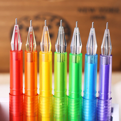 创意韩国彩色钻石头中性笔0.38mm 水粉荧光笔 DIY相册水粉笔