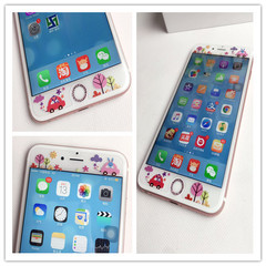 iPhone6plus钢化膜卡通plus钢化彩膜 6s钢化膜 浮雕iphone6钢化膜