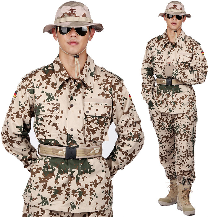 我是特种兵迷彩野战套服工作服 迷彩套服 作训服 德式沙漠斑点