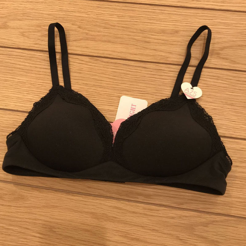 68内衣6ixty8ight无钢圈超软杯纯棉舒适黑色小胸文胸br07800