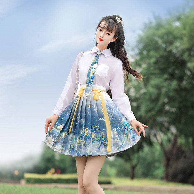 古装中国风星空十二破裙上班汉元素小个子150155夏季改良少女汉服已售