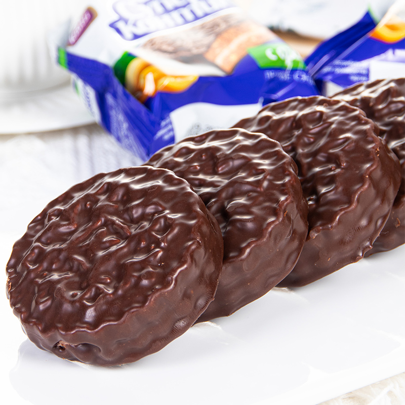 俄罗斯进口食品三明治巧克力夹心饼干康吉KONTI榛子零食便携饼干