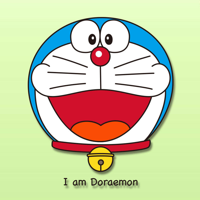 多啦a梦项圈铃铛大头像烫画图案机器猫儿童衣服衣服热转印烫画贴