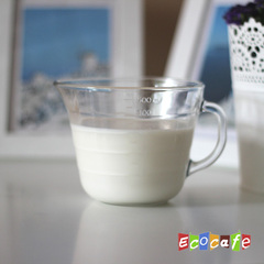 韩国进口刻度钢化玻璃量杯 微波牛奶杯 打奶泡杯  500ml